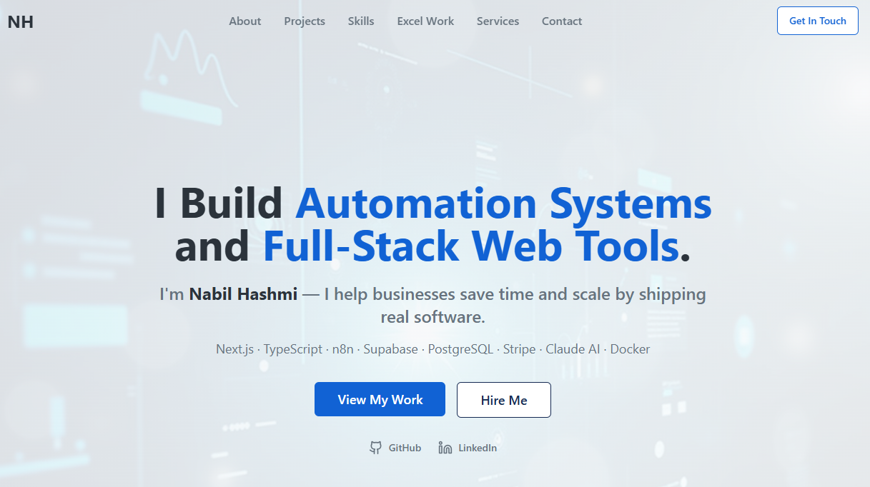 Nabil Hashmi — Full-Stack Developer & Automation Specialist